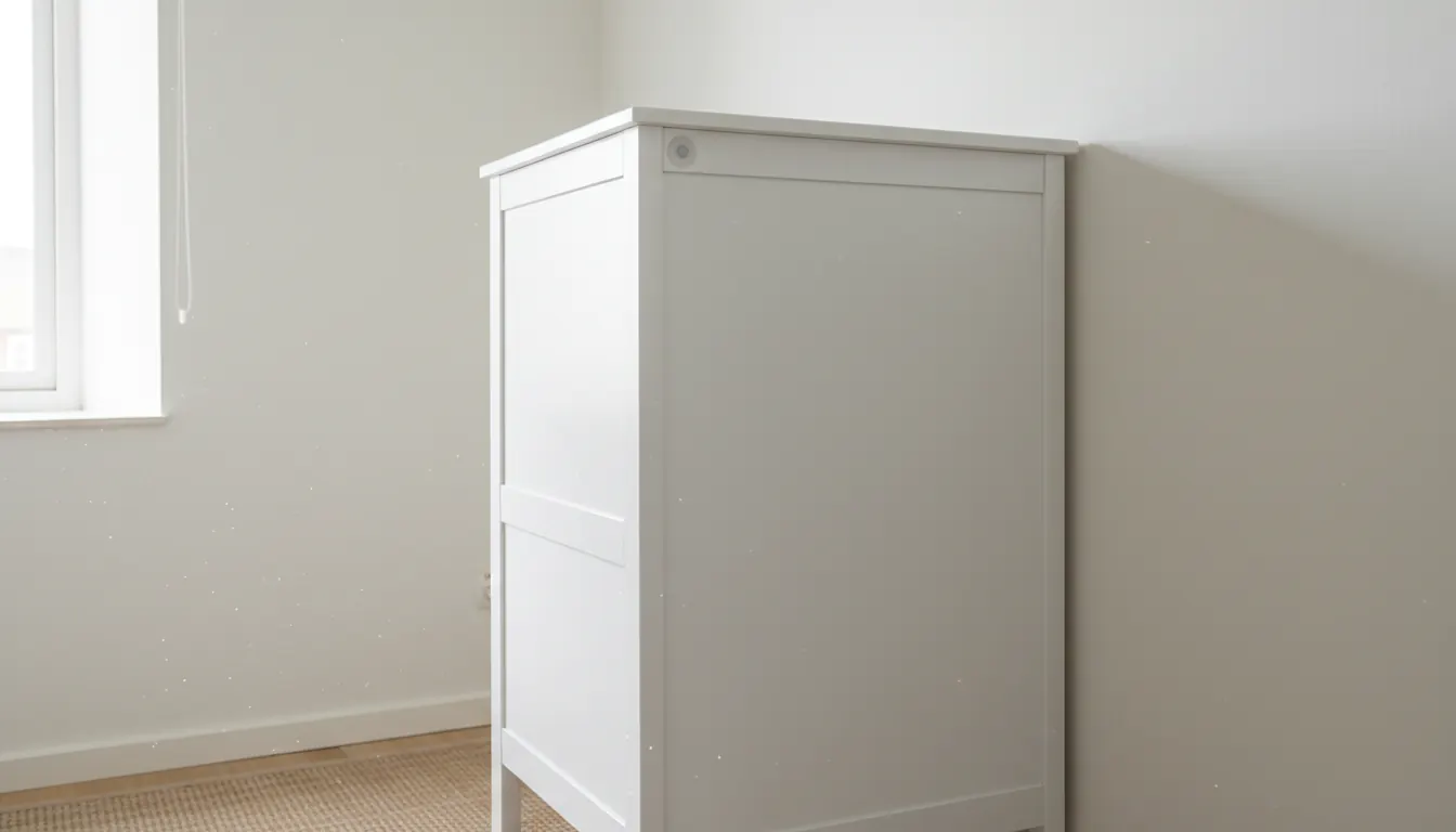 Guarda-roupa afastado da parede com espaçador para evitar mofo